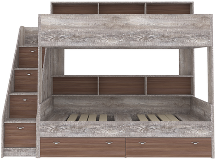 Двухъярусная кровать КарИВи Голден Кидс 10 Бетон Бодего Темный