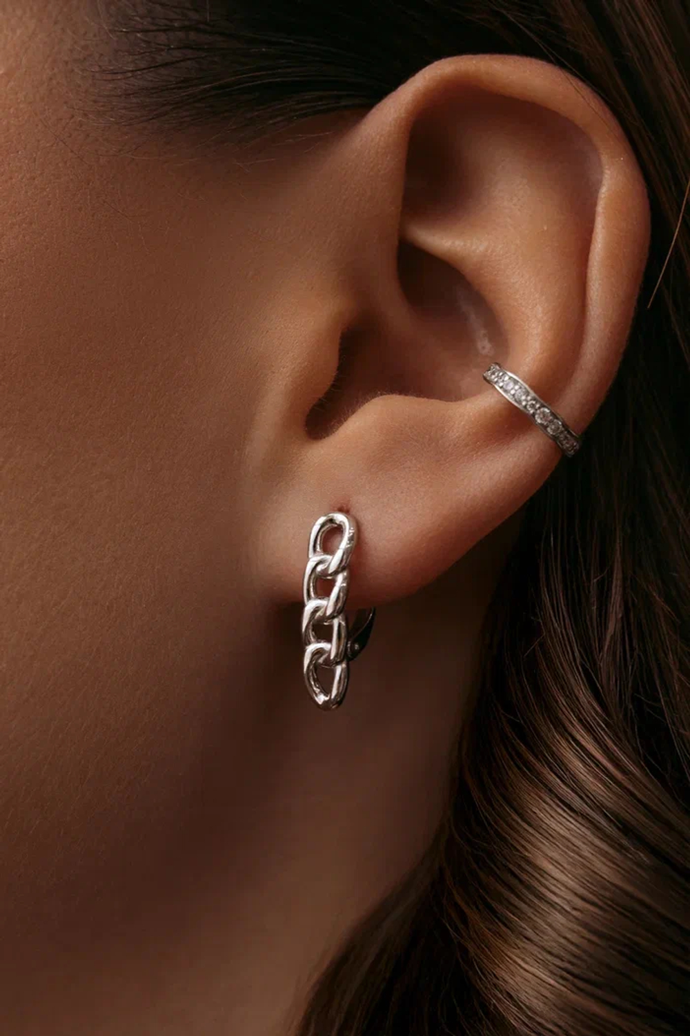 Серьги ''Цепи'' в серебре