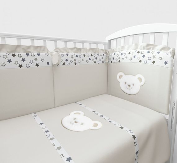 Набор в кровать для новорожденных Lollycottons Deni, Кремовый