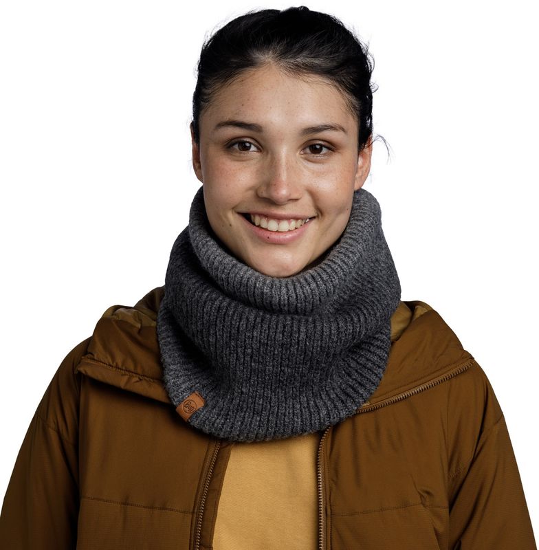 Вязаный шарф-труба с флисом Buff Knitted & Fleece Neckwarmer Marin Graphite Фото 2