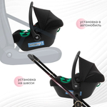 Коляска 4 в 1 Sweet Baby Rocco Air + автокресло Elegante Plus с базой i-Size ISOFIX DK780 Black (Air)