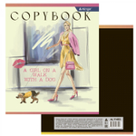 Тетрадь 36 л., А5, клетка, Alingar "Girls", скрепка, офсет, мелованный картон (стандарт), 5 дизайнов в пленке т/у