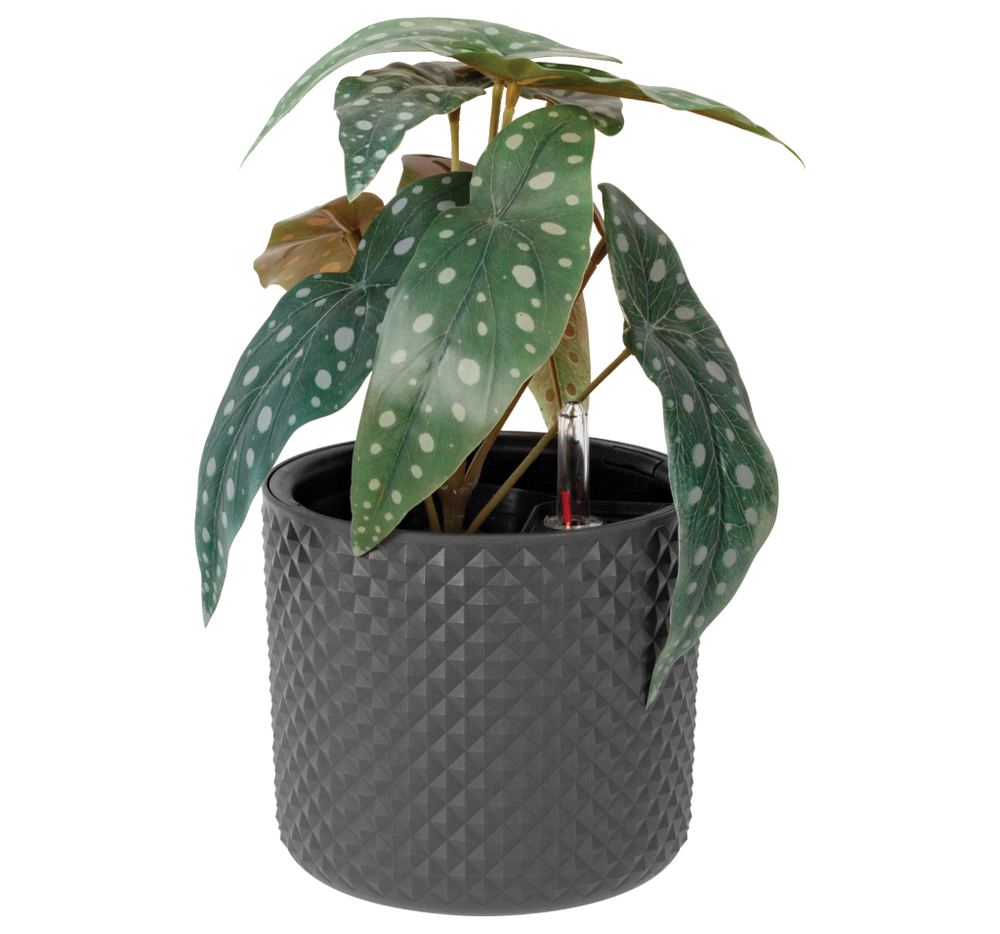 Кашпо ФАСЕТ 3,5л D180мм H=165мм вставка и автополив, с индикатором уровня воды