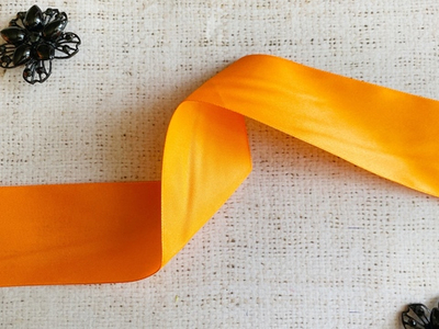 Лента атласная, ш. 5 см, оранжевый