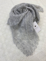 Оренбургский пуховый платок-косынка П3-130184-33 серый меланж