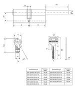 Цилиндровый механизм Apecs SM-60(30S/30)-S/65-NI