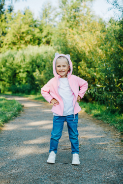 Толстовка флисовая "Котенок" розовый