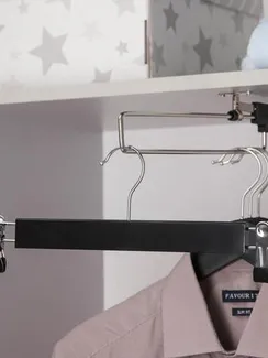 Вешалка для брюк и юбок с зажимами SAVANNA, сорт А, 34×1,2×12,5 см, тёмное дерево, лотос