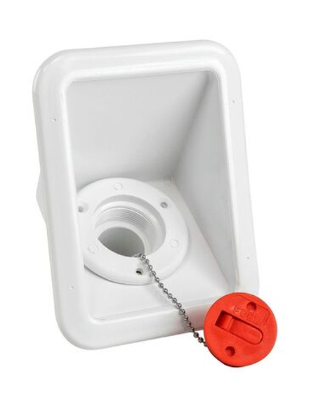 Горловина заливная для бензина в боксе под шланг 38 мм, пластик