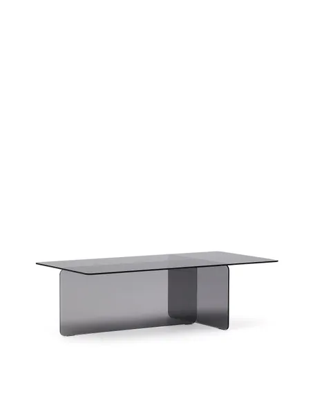 Журнальный столик Zaren 120x60 см, серое закаленное стекло
