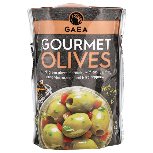 Gaea, Gourmet Olives, маринованная греческая зелень, 120 г (4,2 унции)