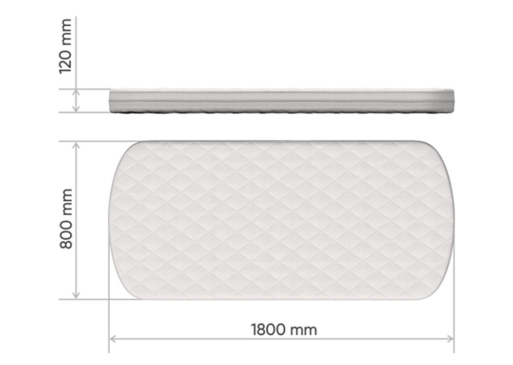 Матрас для кровати KIDI soft кокос/eco-foam 12 см (80*180 см)