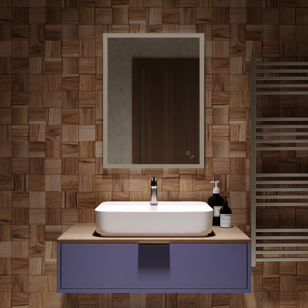 Зеркало MIXLINE "Норма" ЭКОНОМ 600*800 (ШВ) сенсорный выкл, светодиодная подсветка, универс.крепеж