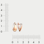 Серьги женские с фианитами из розового золота 585 пробы (арт. 019482-1102)