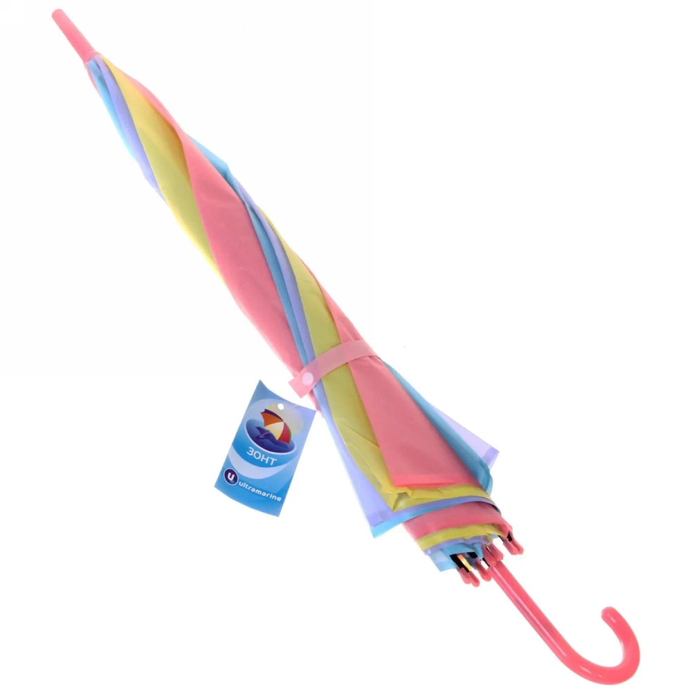 Зонт детский полуавтомат «Ultramarine - Радуга», пастель, 8 спиц, d-92, в сложе. виде 71см●