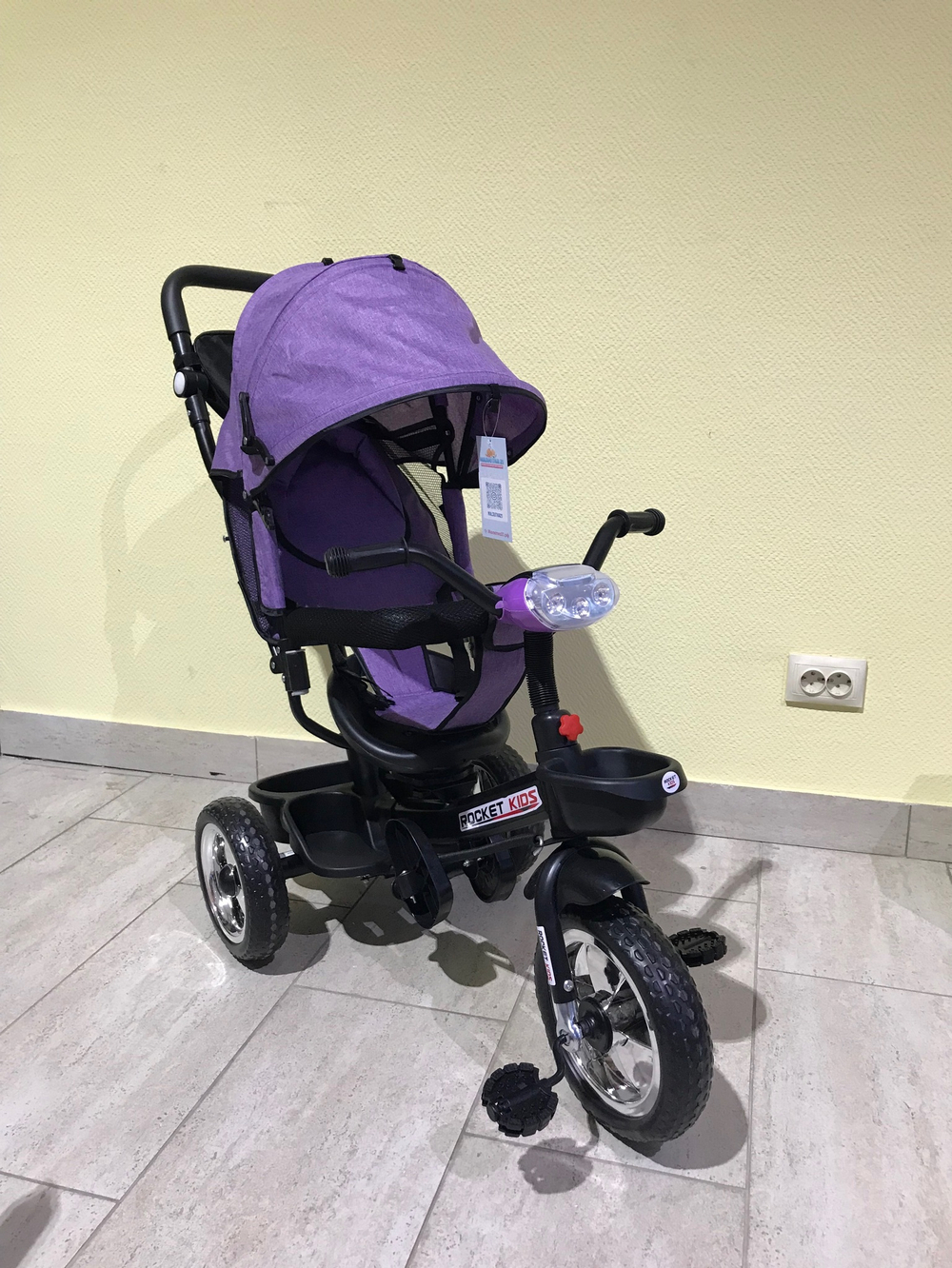 Велосипед 3-х колесный ROCKET с музыкальной панелью фиолетовый арт. 290-2