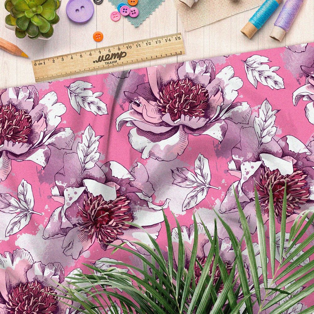 Ткань дюспо раскрывшиеся цветы