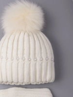 Шапка для девочки зимняя вязаная и шарф