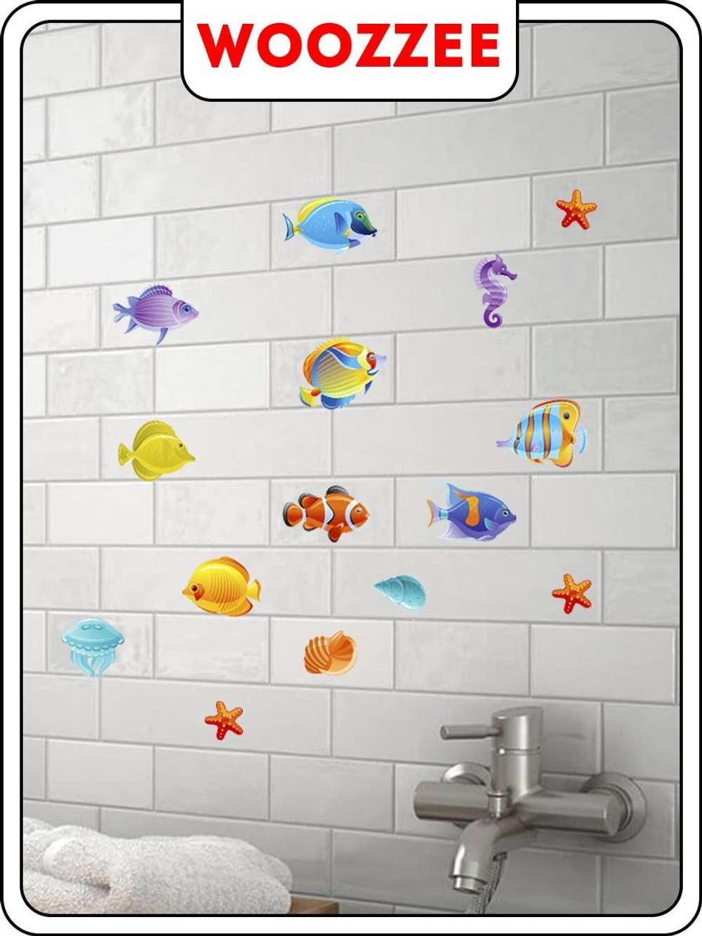 Наклейка декоративная А3 "Морские рыбки"