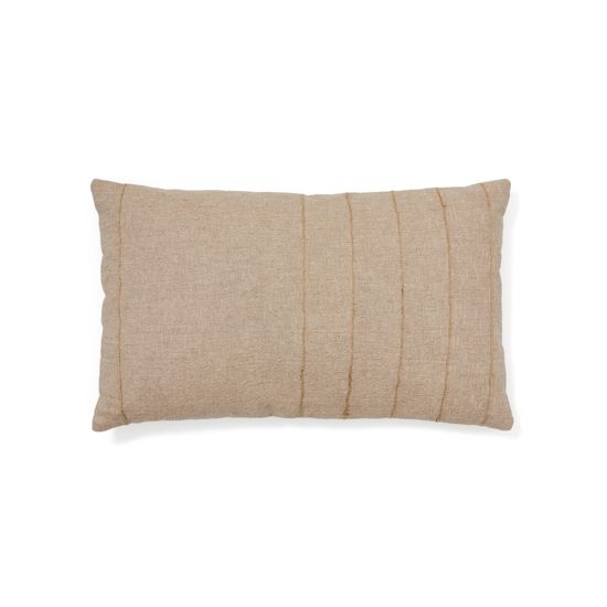 Чехол на подушку Sayema из бежевого хлопка и джута с вышивкой, 30 x 50 см