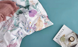 Постельное белье ЕВРО (двуспалка) Египедский Хлопок Белый Лепестки