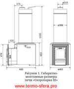 Печь для бани Скоропарка III Inox Люмина Б черная бронза