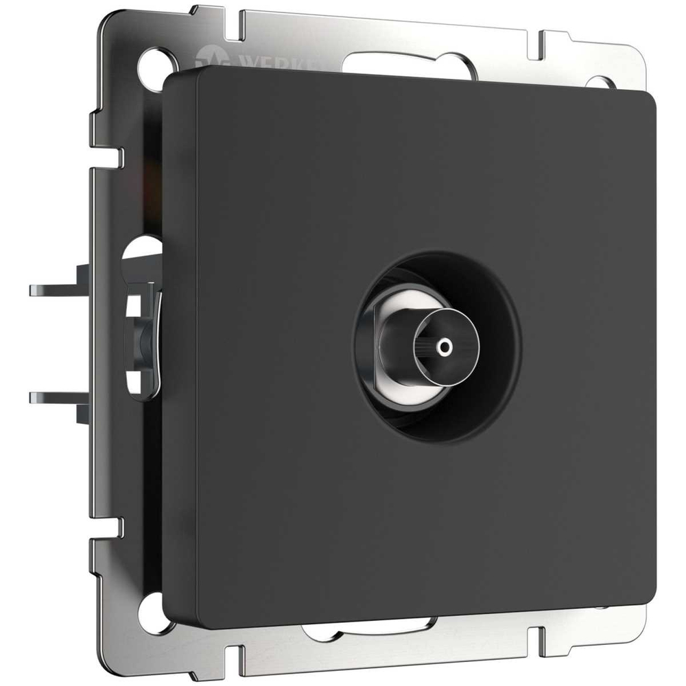 W1184008/ ТВ-розетка проходная (черный матовый)