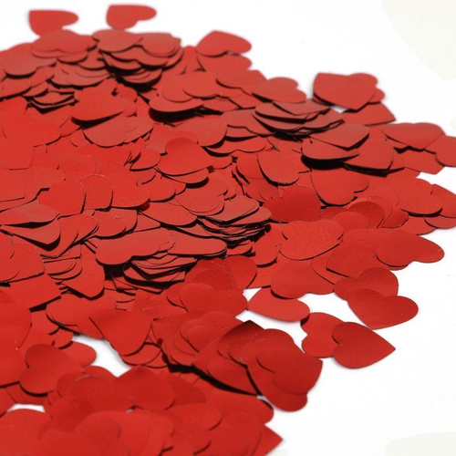 Конфетти "Сердца" Красные фольгированные 1 см / 10 г /