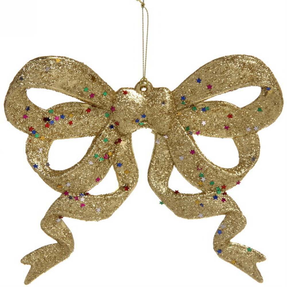 Украшение новогоднее «Бант сияющий» 17*18 см, Золото