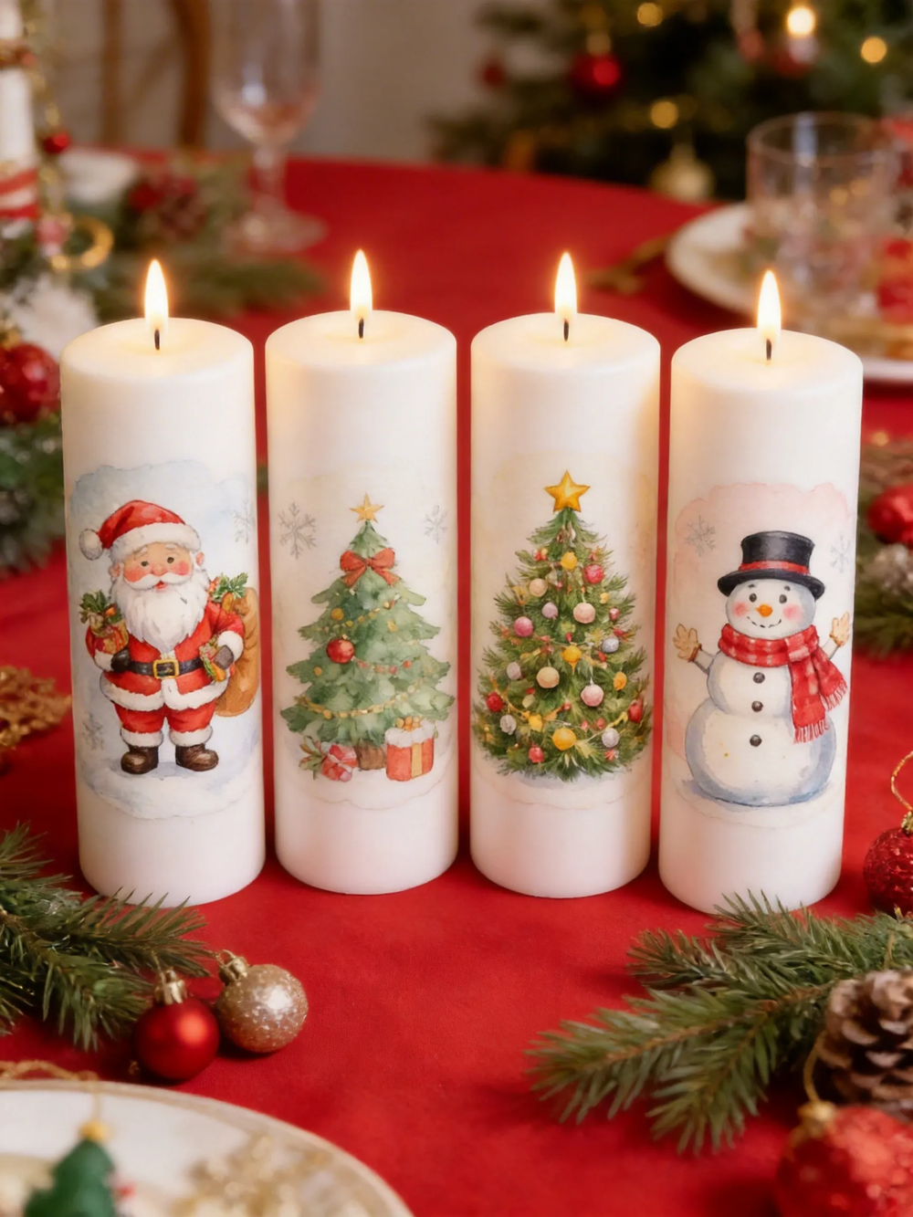 Трансфер переводной - декаль для свечей и гипса новый год 014 А5