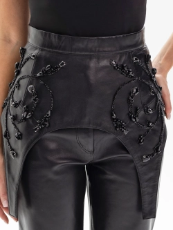 Баска кожаная GLITTER, черный