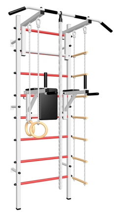 Шведская стенка Sv Sport усиленная 604 (Турник стандарт/Брусья/Канат/Kольца/Лестница)