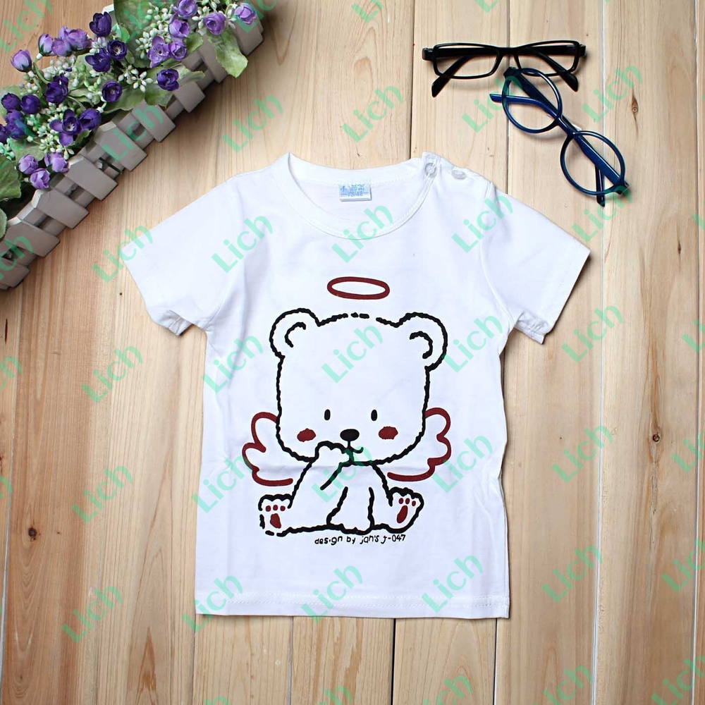 Футболка детская с принтами медведя-ангела