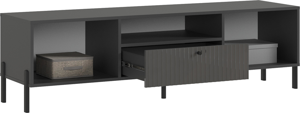 Тумба ТВ Оливия (малая) (металл), Графит, Графит глянец