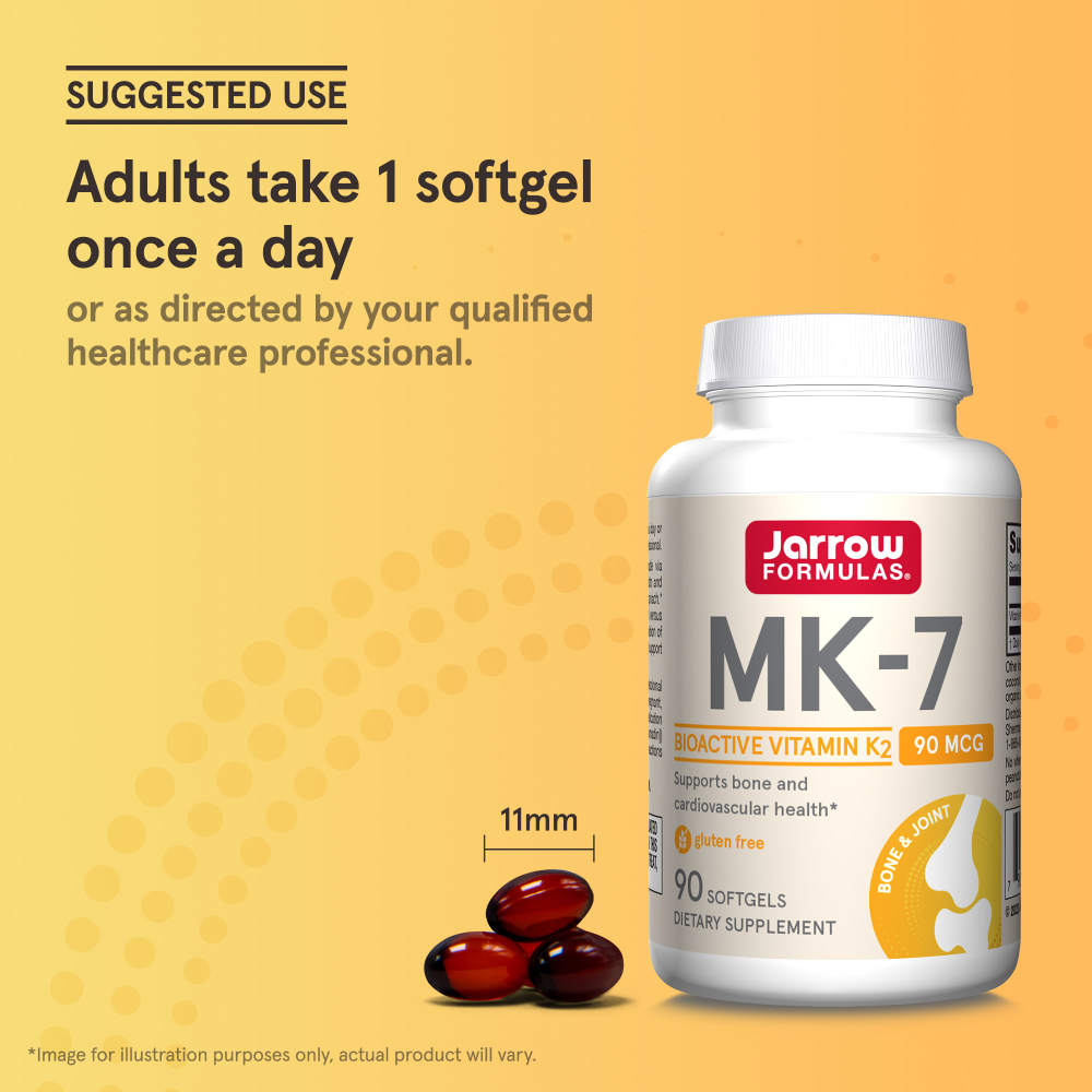 Jarrow Formulas, MK-7, 90 мкг, 90 мягких таблеток