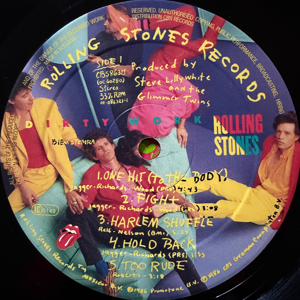 Rolling Stones – Dirty Work (голландия 1986г.)Т