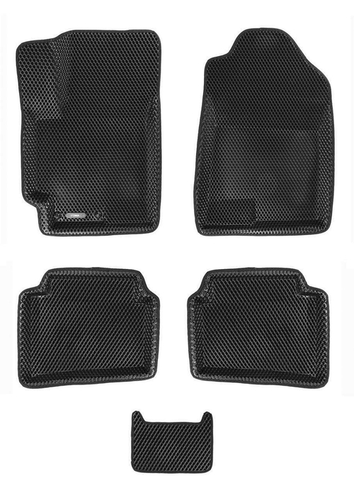 Коврики салона для HYUNDAI Solaris (2017-) / KIA Rio (2017-) Euromat 3D EVA черные Арт EM3DEVA-002931