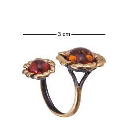 AM-3857 Кольцо «Гербер» (латунь, янтарь)