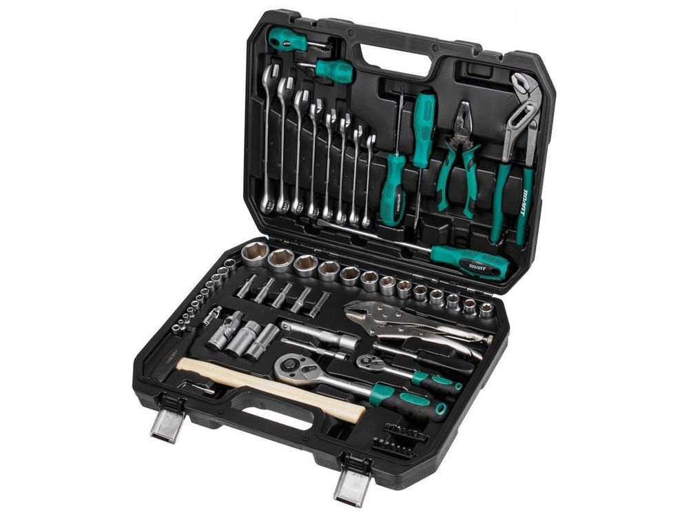 Набор слесарного инстр-та в чемодане 72 предмета ВОЛАТ (1/4", 1/2", 6 граней )