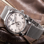 ZEPPELIN Piaget Collection 7644M 5 Quartz Movement Dual Time Zone Men"s Watches Watch 42 White Dial