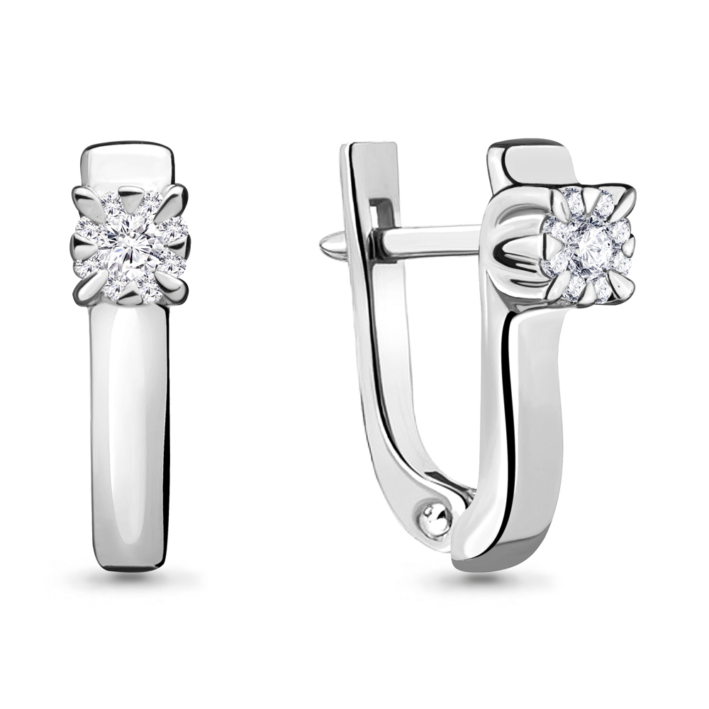 941811 Серьги из Золота с бриллиантами из коллекции "Elegance"