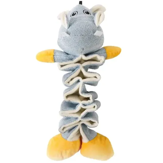Mr.Kranch Игрушка для собак "Бегемотик" плюшевая с кармашком пол лакомство 36 см