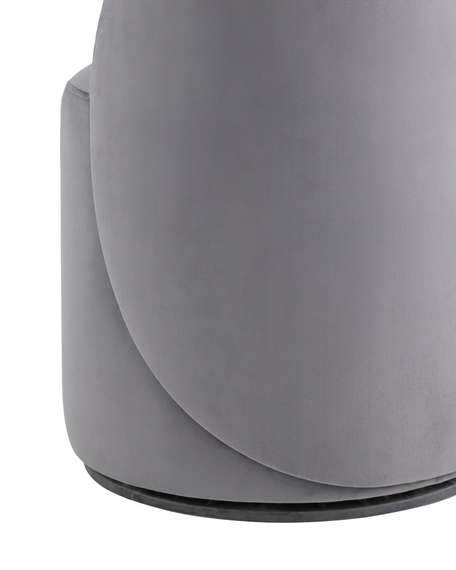 Крутящийся пуф со спинкой Loreen, серый велюр