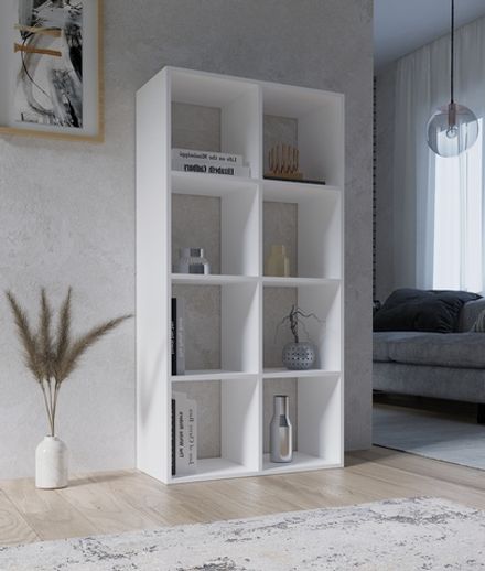 Стеллаж СТ4.2 (8 ячеек) прямой 4х2 белый