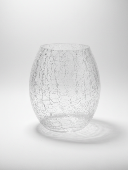 Ваза для цветов декоративная 13х15 см. овальная "Битое стекло"