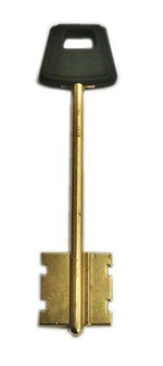 Заготовка сувальдного ключа 13304  Чиза-3 112,5*23,6*24,4 мм. с пластиком, жел.