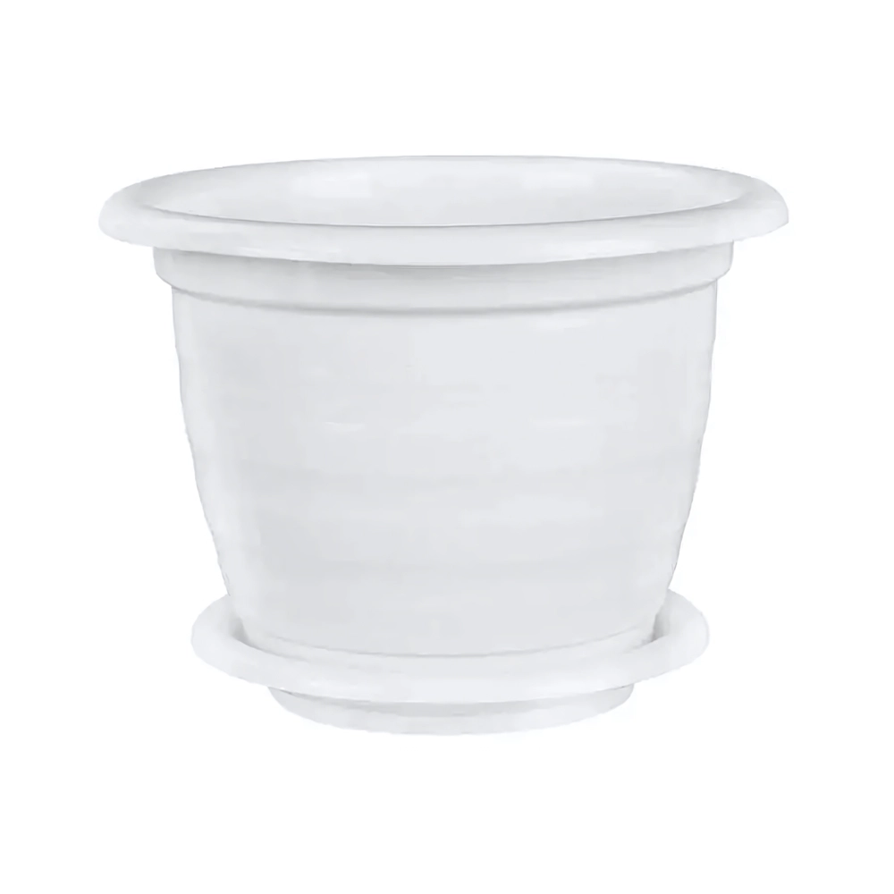 Горшок цветочный Виола 2л. с поддоном белый