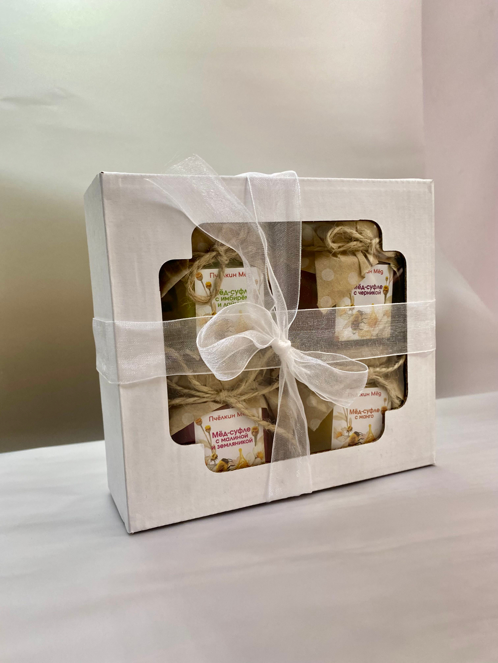 Мед-суфле, медомиксы, набор из 4-х баночек по 150 гр, стекло