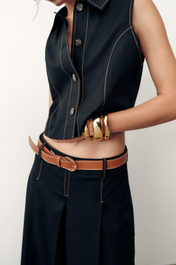 ZARA МЕТАЛЛИЧЕСКИЙ БРАСЛЕТ НЕПРАВИЛЬНОЙ ФОРМЫ, ЗОЛОТИСТЫЙ