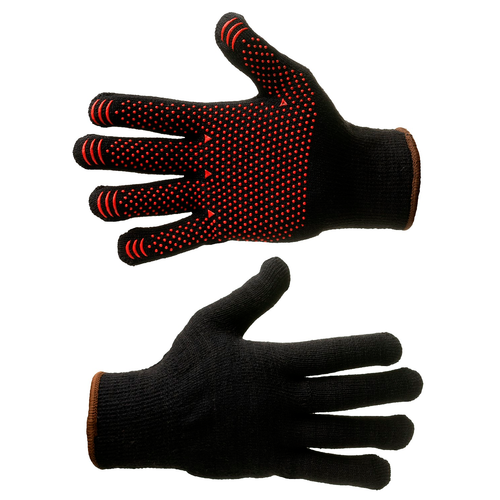 Перчатки трикотажные нейлоновые BLACK с пвх